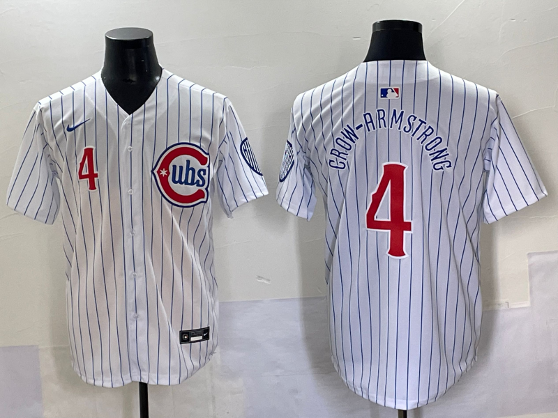 Men's Chicago Cubs Pete Crow-Armstrong #4 White Jersey